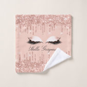 Drukt glitter-effect Lash Hallo Beauty Roos Eyes Bad Handdoek (Wasdoekje)