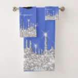 Drukt Glitter Silver Blue Grey Eyelash Hallo Bad Handdoek<br><div class="desc">glazen florenceK ontwerp Minimale ruit binnenshuis decor.</div>