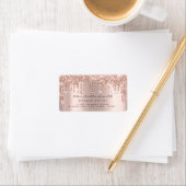 Drukt RSVP Roze Rose Gold Sparkly Glitter Makeup Etiket (Insitu)