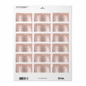 Drukt RSVP Roze Rose Gold Sparkly Glitter Makeup Etiket (Full Sheet)