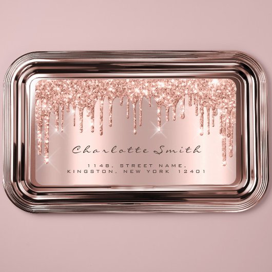 Drukt RSVP Roze Roze Blush Sparkly Glitter Makeup  Etiket