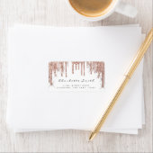 Drukt RSVP White Rose Blush Sparkly Glitter Makeup Etiket (Insitu)