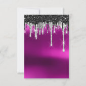 Drukt Zilverroze bridal Sweet 16th Wedding Kaart (Achterkant)