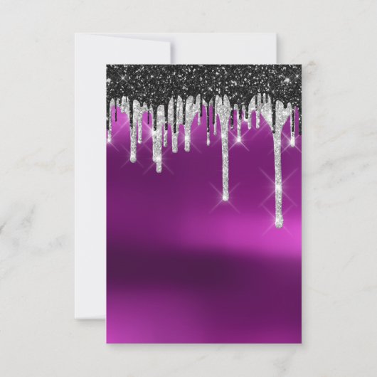 Drukt Zilverroze bridal Sweet 16th Wedding Kaart (Achterkant)