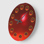 DRUKTE 3D RODE RUBY GEMSTONES GROTE KLOK (Hoek)