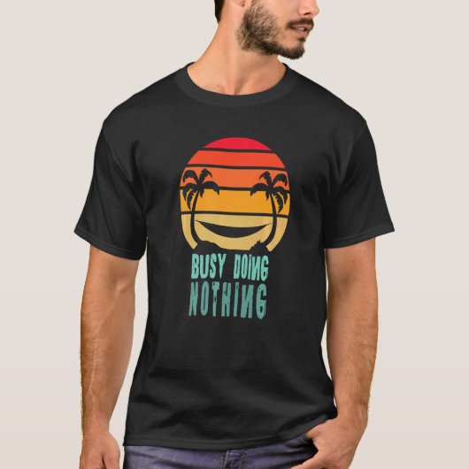 Drukte Doing Niets Sunset Hangmat T-shirt (Voorkant)
