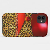 DRUKTE GIRAFFE LEOPARD HUID ROOD RUBY GEMSTONE Case-Mate iPhone CASE (Achterkant (horizontaal))