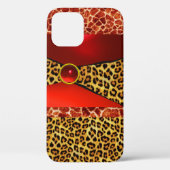 DRUKTE GIRAFFE LEOPARD HUID ROOD RUBY GEMSTONE Case-Mate iPhone CASE (Achterkant)