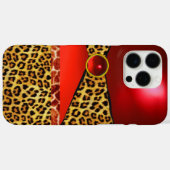 DRUKTE GIRAFFE LEOPARD HUID ROOD RUBY GEMSTONE Case-Mate iPhone CASE (Achterkant (horizontaal))