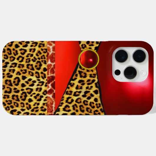 DRUKTE GIRAFFE LEOPARD HUID ROOD RUBY GEMSTONE Case-Mate iPhone CASE (Achterkant (horizontaal))