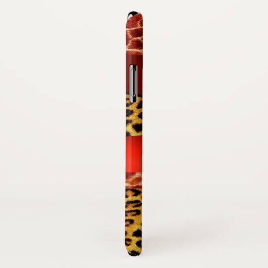 DRUKTE GIRAFFE LEOPARD HUID ROOD RUBY GEMSTONE Case-Mate iPhone CASE (Achterkant / rechts)