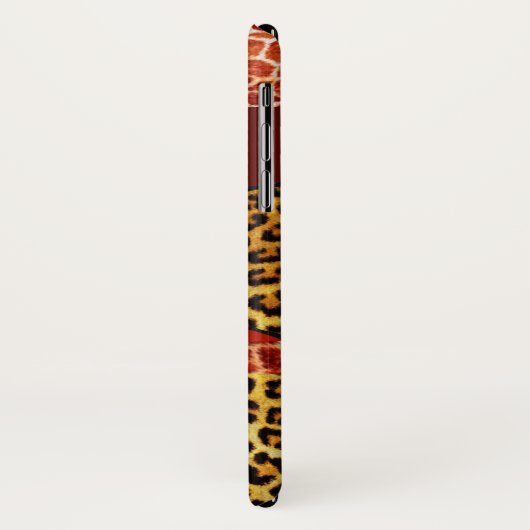 DRUKTE GIRAFFE LEOPARD HUID ROOD RUBY GEMSTONE Case-Mate iPhone CASE (Achterkant/links)