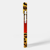 DRUKTE LEOPARD FUR RED RUBY GEMSTONE MONOGRAM, Case-Mate iPhone CASE (Achterkant / Links)