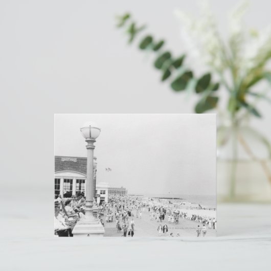 drukte op esplanade briefkaart (Staand voorkant)