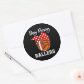 Drukte opvoeden Ballers Grappig Football Basketbal Ronde Sticker (Envelop)
