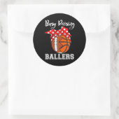Drukte opvoeden Ballers Grappig Football Basketbal Ronde Sticker (Tas)