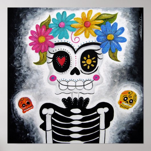 DRUKTE VAN DE Drijvende schedel Poster (Voorkant)