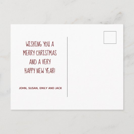 Drukte van het kerstmarkt toneel feestdagenkaart (Achterkant)