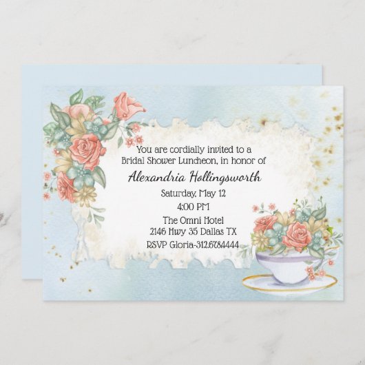  drukvaten met bridale douche kaart (Voorkant / Achterkant)