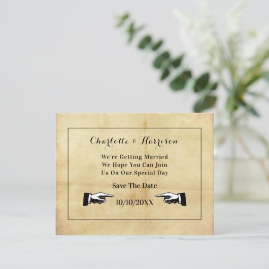 drukvervalstijl slaat de datum op save the date (Staand voorkant)