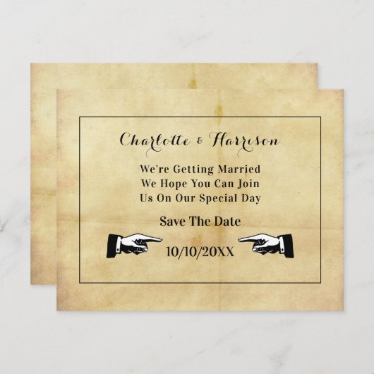 drukvervalstijl slaat de datum op save the date (Voorkant / Achterkant)