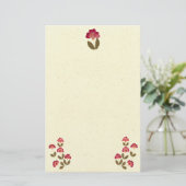 Drukvulling op lichtroze buis briefpapier (Staand voorkant)