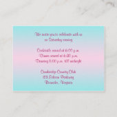 DRUKWART Warm Roze, Aqua Floral Enclosure Kaart (Achterkant)