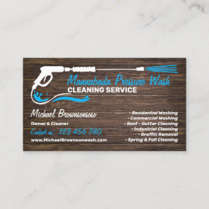 Drukwas zwart Power Wash Cleaner hout Visitekaartje
