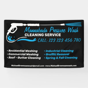 Drukwas zwart Power Wash Cleaner Shop Spandoek