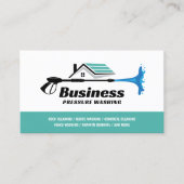 Drukwasapparaat Wasmachine Blauwgroen huis schoonm Visitekaartje (Voorkant)