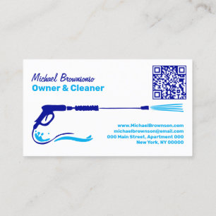 Drukwasbeurt Zwarte Power Wash QR-code Visitekaartje