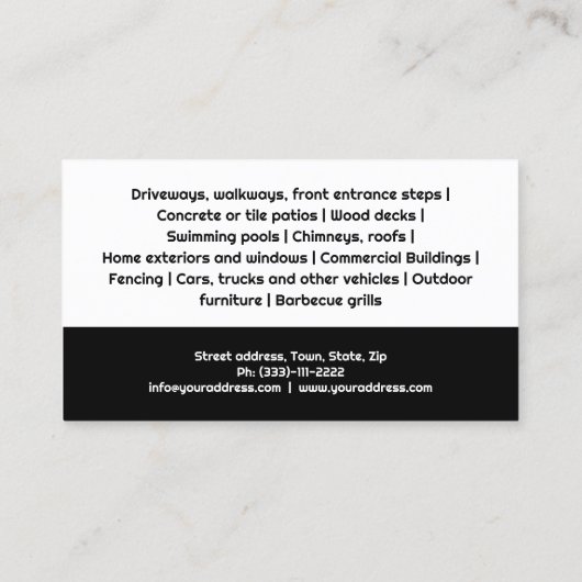 Drukwasdienst Huis Buitenreiniger Visitekaartje (Achterkant)