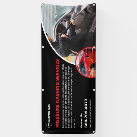 Drukwasdienst op maat spandoek (Verticaal)