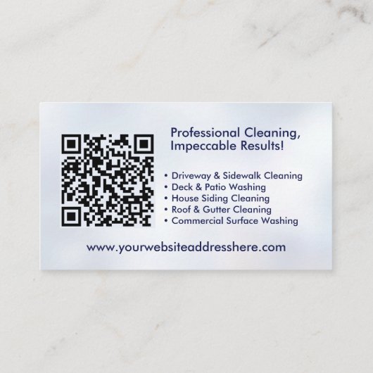 Drukwasdiensten Visitekaartje (Achterkant)