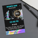 Drukwaskracht oprit reinigen flyer<br><div class="desc">Professionele commerciële en residentiële macht wassen visitekaartje ontwerp - blauw druk wassen pistool voor uw druk wassen diensten</div>