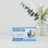 Drukwaskracht Was blauw water druppels Visitekaartje (Staand voorkant)