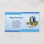 Drukwaskracht Was blauw water druppels Visitekaartje (Achterkant)