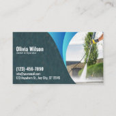 Drukwaskracht Was Blauw water Textuur Visitekaartje (Voorkant)