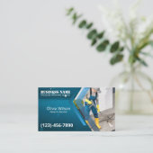 Drukwaskracht Was Blauw Zee Reiniging Visitekaartje (Staand voorkant)