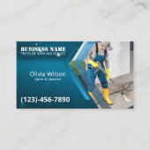 Drukwaskracht Was Blauw Zee Reiniging Visitekaartje (Voorkant)