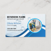 Drukwaskracht Wash Blue Reinigingsservice Visitekaartje (Voorkant)