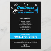 Drukwaskracht Wasmachine Huis Reiniging Zwart Flyer (Voorkant)