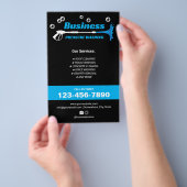 Drukwaskracht Wasmachine Huis Reiniging Zwart Flyer (Hand)