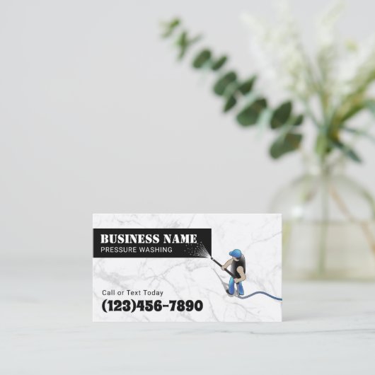 Drukwasmachine voor wasmachine visitekaartje (Staand voorkant)