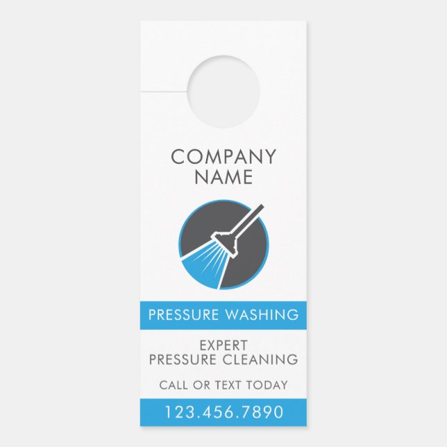 Drukwasprofessioneel Power Wash QR-code Deurhanger (Voorkant)