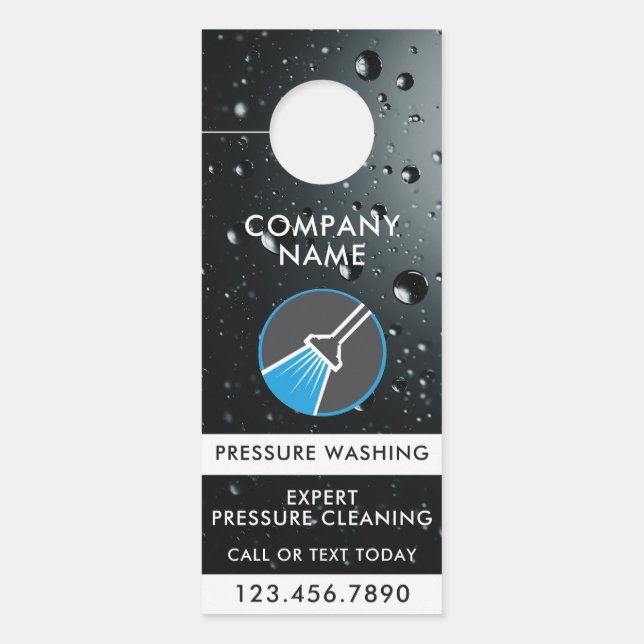 Drukwasprofessioneel Power Wash QR-code Deurhanger (Voorkant)