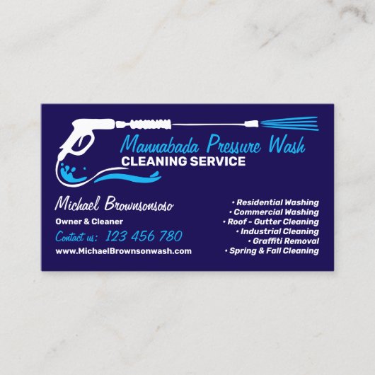 Drukwassen Black Power Wash Navy Visitekaartje (Voorkant)