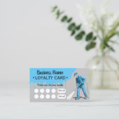 Drukwassen Blauwe Druppels Schoonmaakservice Klantenkaartje (Staand voorkant)