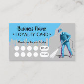 Drukwassen Blauwe Druppels Schoonmaakservice Klantenkaartje (Voorkant)