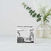 Drukwassen en reinigen vierkante visitekaartje (Staand voorkant)